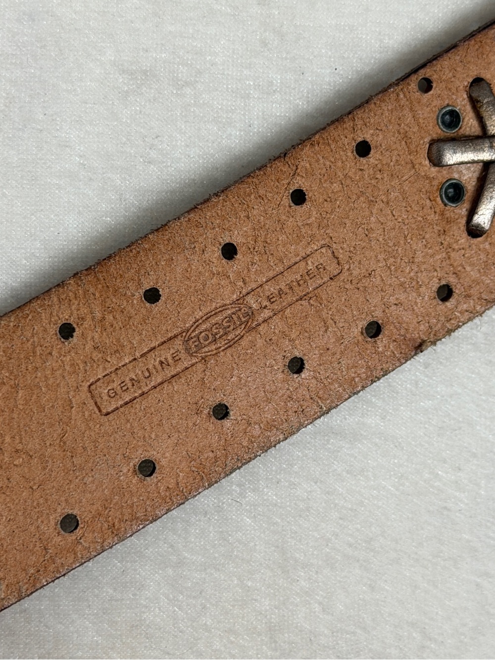 90s Y2K Fossil Western Boho Leather Studded Belt - Picture 4 of 5